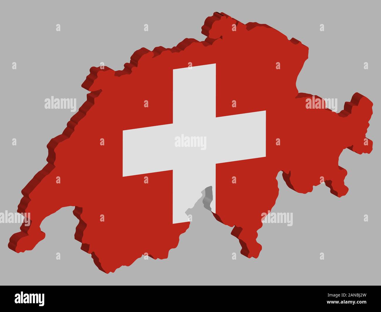 Switzerland Map flag Vector 3D illustration Eps 10 Stock Vector