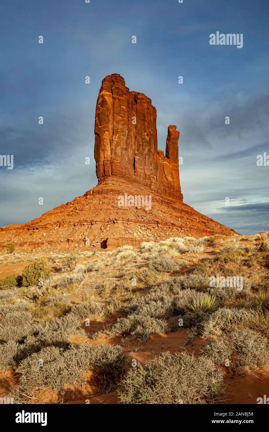 West Mitten, Monument Valley, Arizona and Utah border, USA Stock Photo