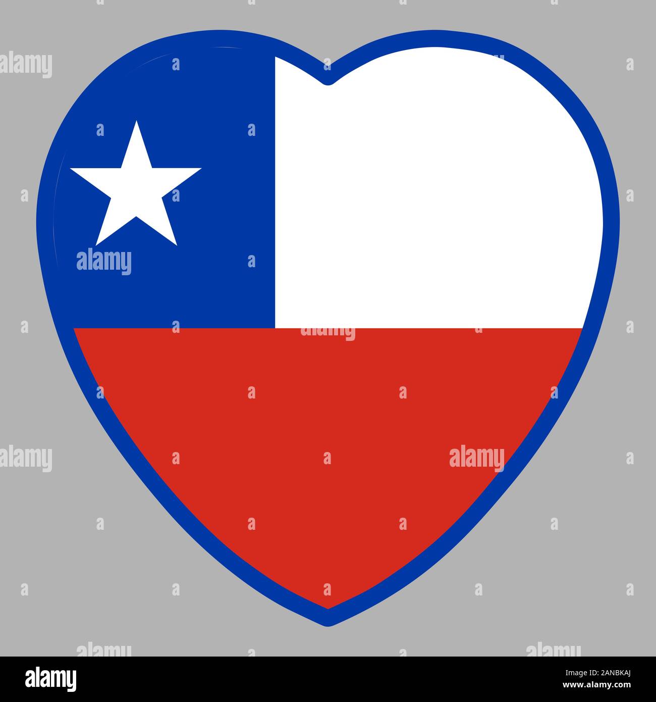 Chile Flag In Heart Shape Vector illustration Eps 10 Stock Vector