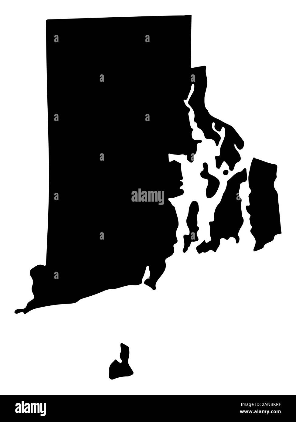 Map Silhouette US State Rhode Island Vector illustration Eps 10 Stock Vector