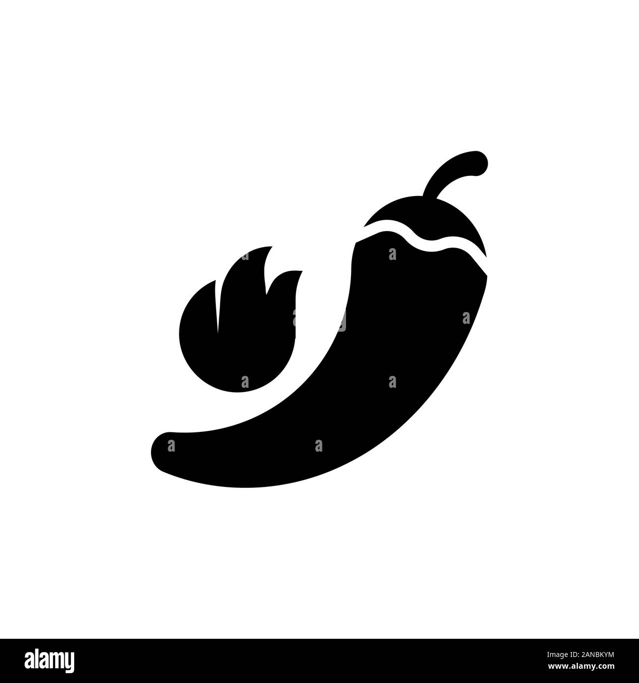 Vector illustration of chili pepper in fire Stock Vector