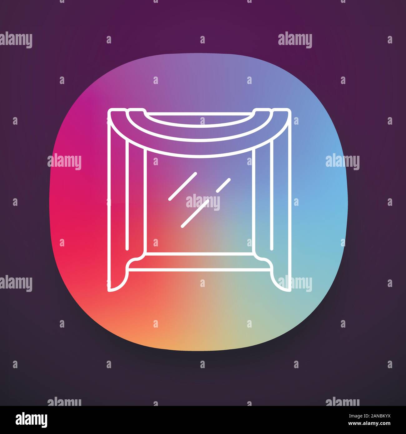 Window scarf app icon. Window top coverings. Living room, bedroom ...