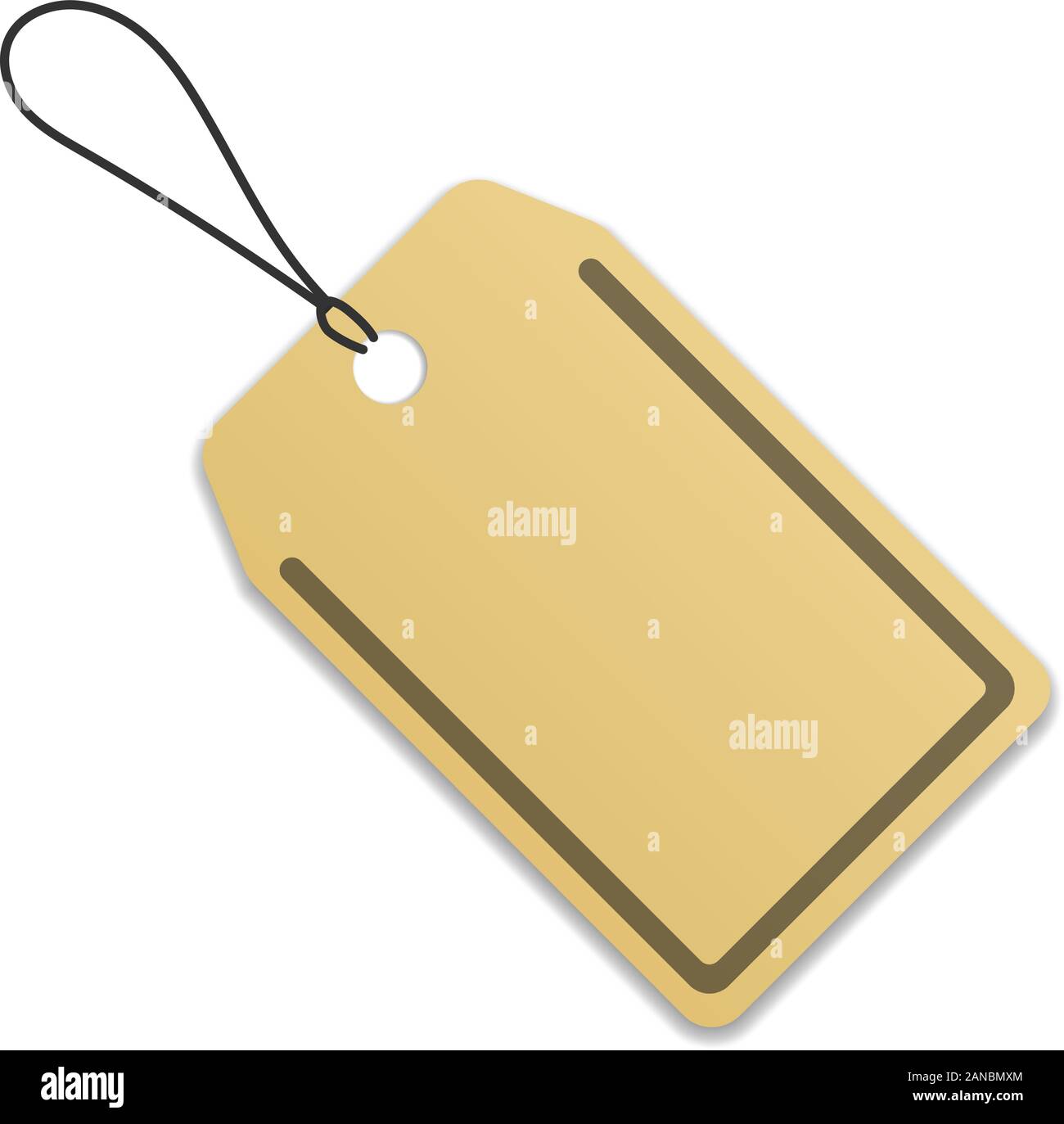 Empty yellow label tag with string Royalty Free Vector Image