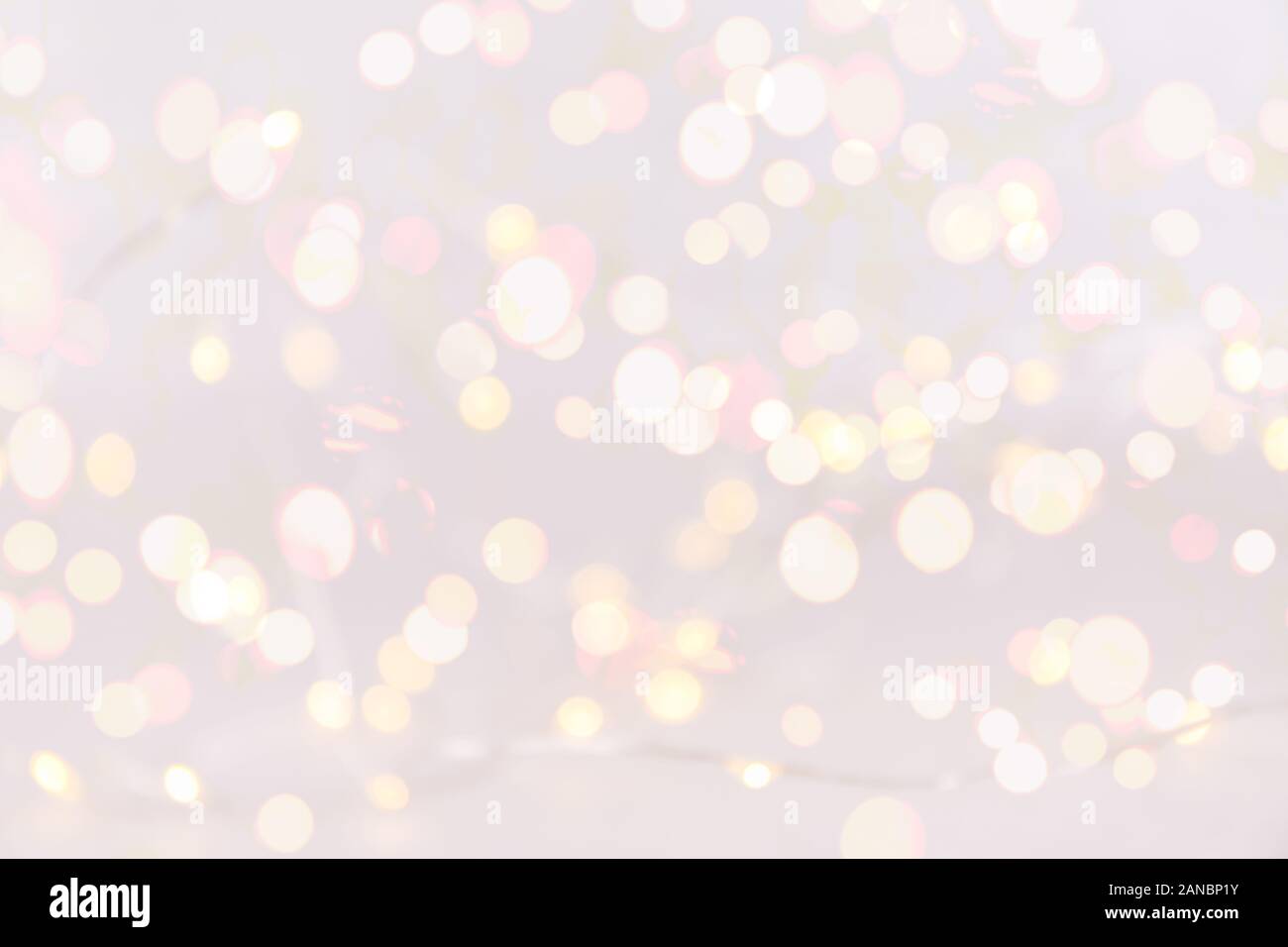 White background with bokeh lights. Holiday Christmas and New Year ...