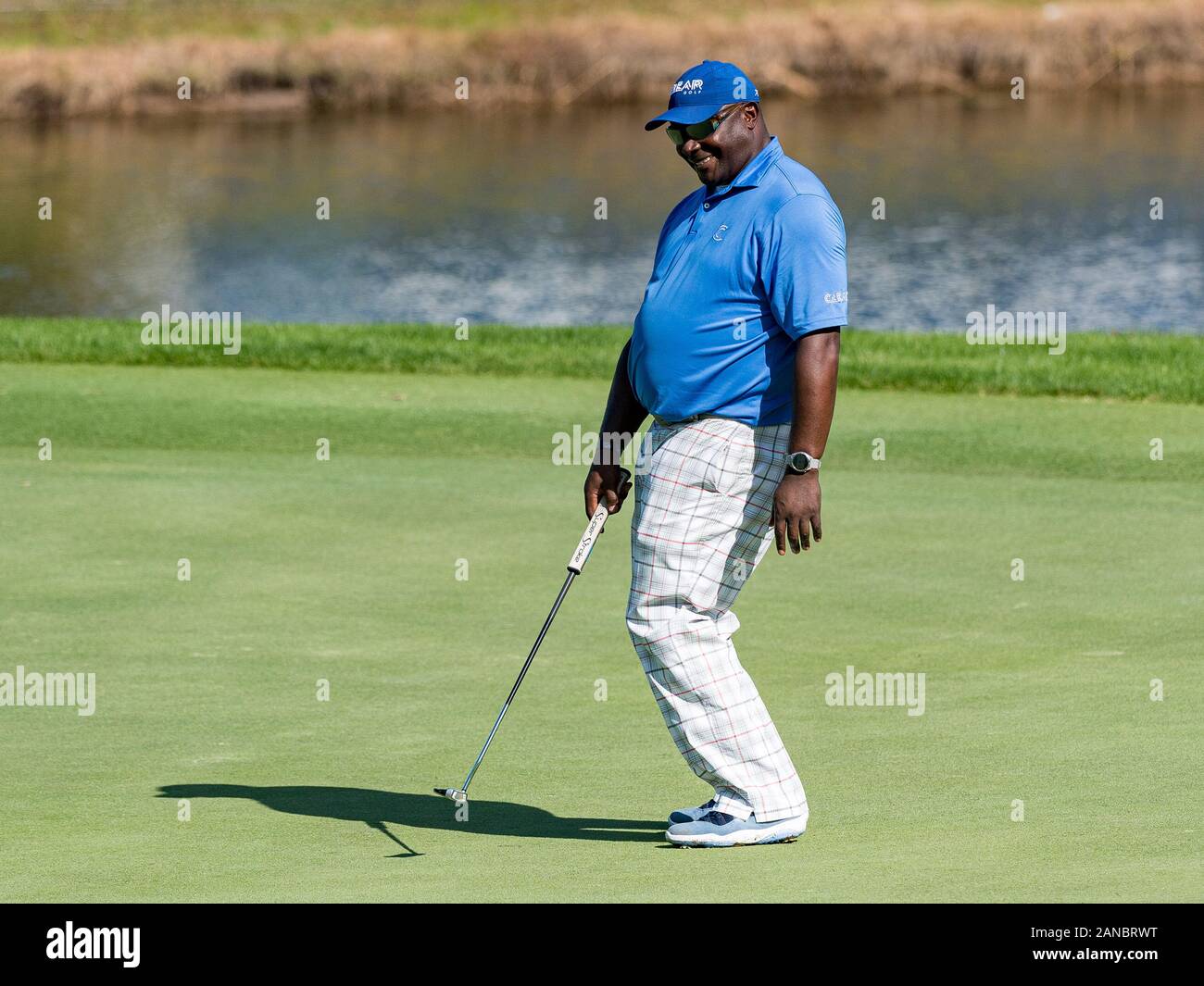 Lake Buena Vista, FL, USA. 16th Jan, 2020. Former NFL player Sterling Sharpe during 1st round of Diamond Resorts Tournament of Champions Presented by Insurance Office of America held at Tranquilo Golf Course at Four Seasons Golf and Sports Club Orlando in Lake Buena Vista, Fla. Romeo T Guzman/CSM/Alamy Live News Stock Photo