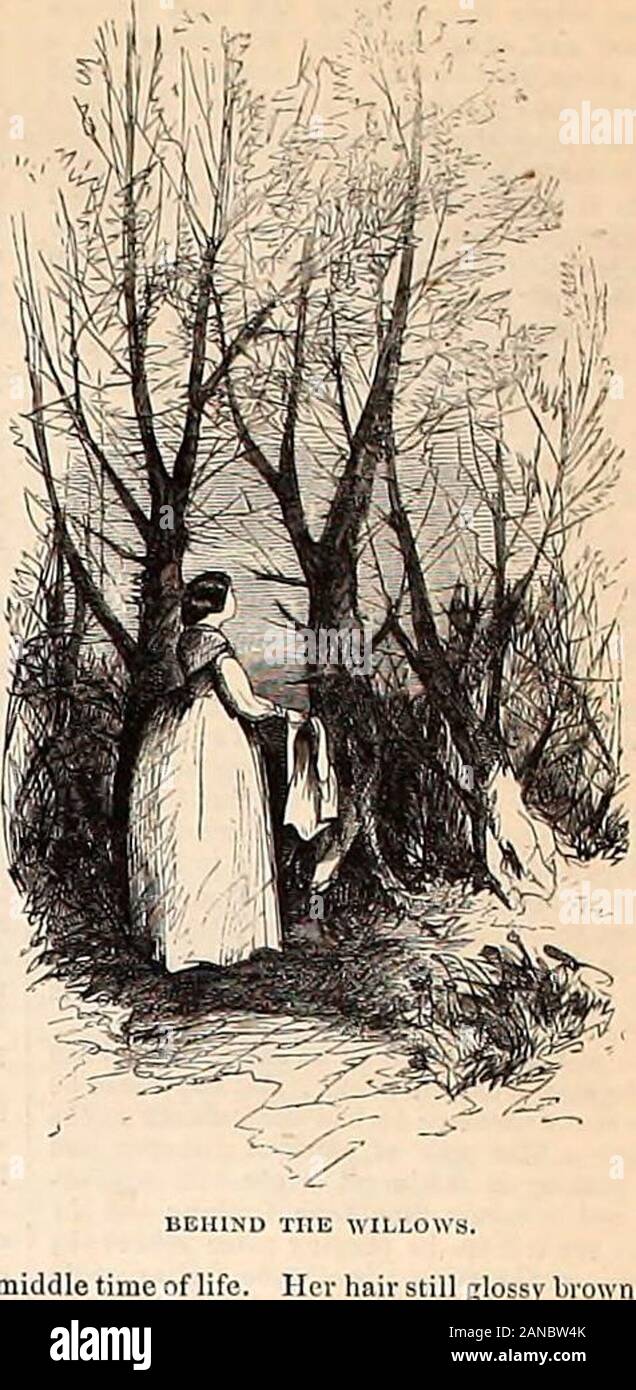 Harper's weekly . the wind—that loving, cajoling, coaxing wind—kissed the secret out of him. With a sigh whichhe banished instantly by shutting his lips upon miniature, a packet of letters, and a sunny lockof womans hair. Returning to the window, helaid them all upon the scat beside him andagain sat down. There was just the slightestdust, visible upon the chased golden circlet findglass which held in the portrait, and this theyoung man rather kissed than breathed awaywith a lip so tender and so trembling that onewould have scarcely believed it the same whose Had the human confidant whose prese Stock Photo