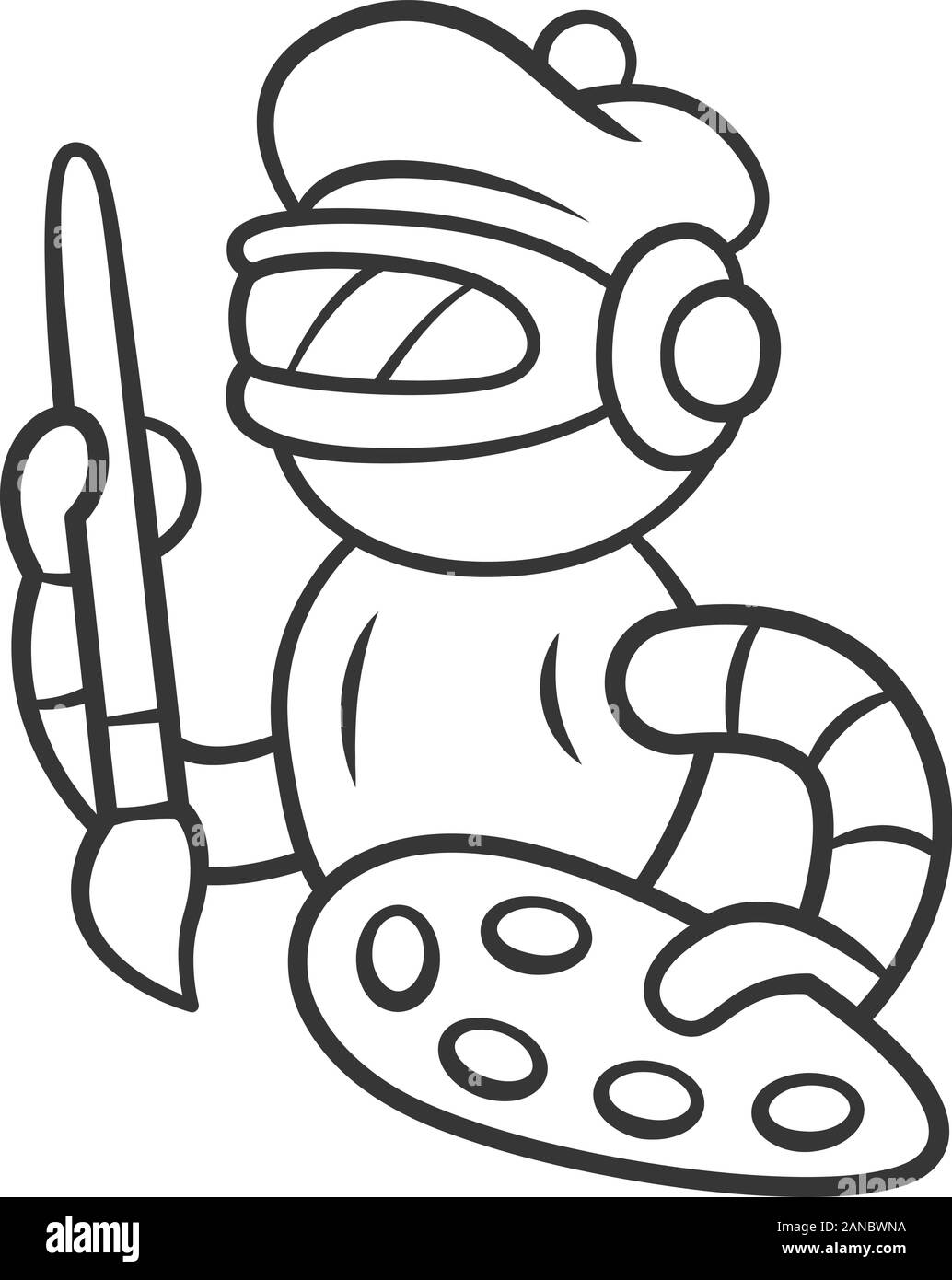 Art bot linear icon. Robot, cyborg with brush and palette. Virtual  assistance. Artificial intelligence, AI. Thin line illustration. Contour  symbol. Ve Stock Vector Image & Art - Alamy