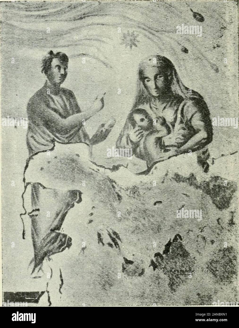 Éléments d'archéologie chrétienne . M-PVLO GEROSALE. On a dit que lOrante figurée près dubon Pasteur, dans une sorte de parallélisme, est limage dela T. Ste Vierge. Cest lopinion de M. Grimouard de Saint-Laurent (2), et de Rossi ny contredit pas. Le symbole de lÉglise a souvent été réuni à celui de laT. Ste Vierge : *&gt; (3). Il est souvent difficile, sil f. Cf. Vigoureux. Dictionnaire de la Bible, art. Cr^jr (Marucchi); —Jaugey, Die-fioniierire nfo!o:^ctii]iie, art. Croix (de Harlez), Swastika ; — de Rossi, Dullet.. i863,Pl 83-91. 2. (îttide de rArt chrétien, t. III, p. 59. 3. .S. Anibr.. De Stock Photo