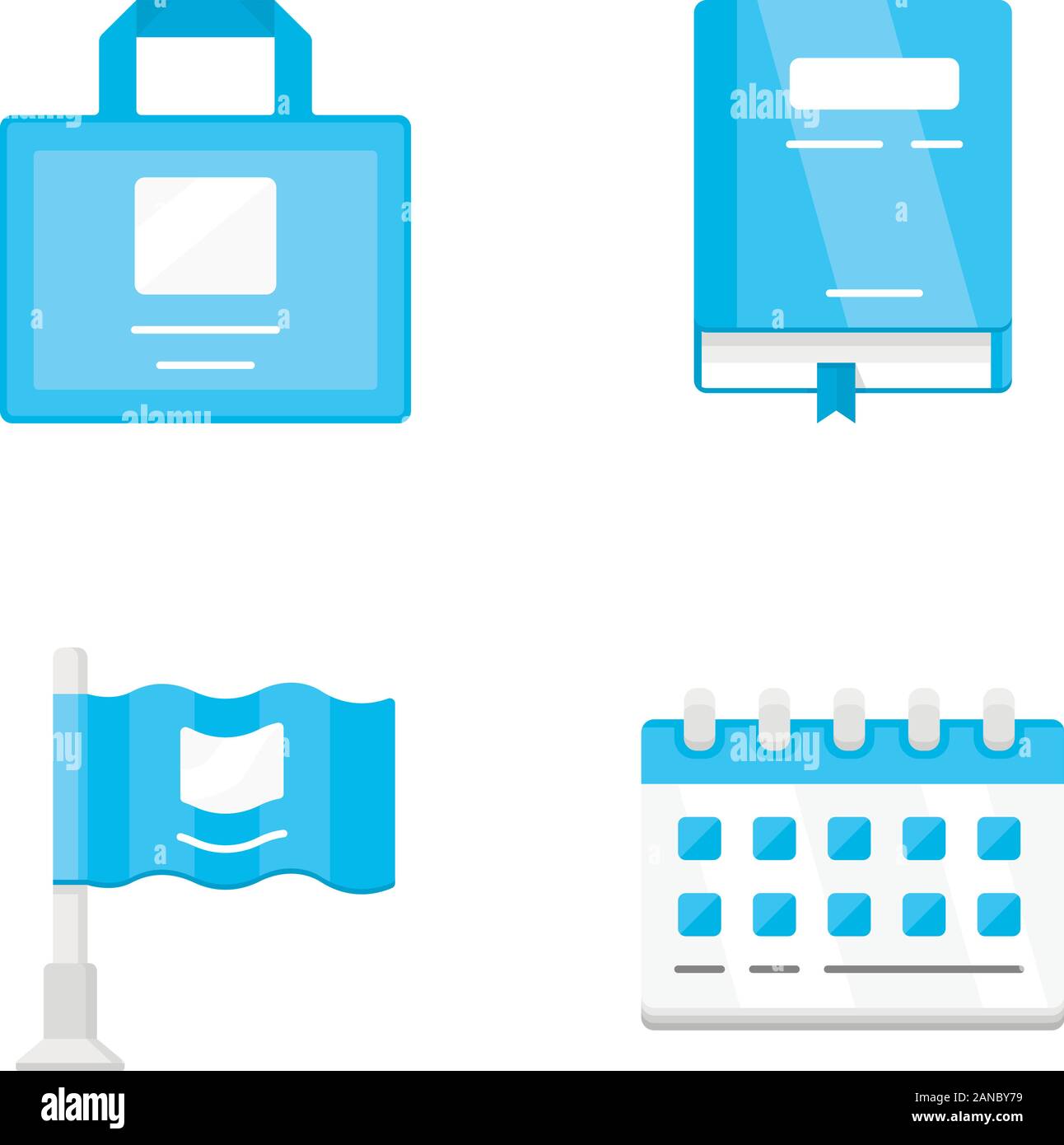 Office Accessories Flat Design Color Icons Set Business Supplies Isolated Vector Illustrations Corporate Work Attributes Worker Tools Working Note Stock Vector Image Art Alamy