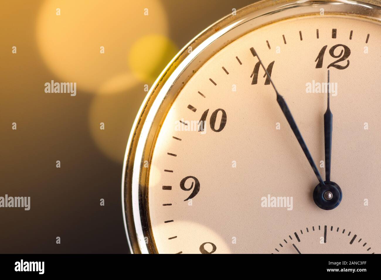 Rustic Pocket Watch. Deadline, Running Out of Time and Urgency. Time Passing Concept. Stock Photo