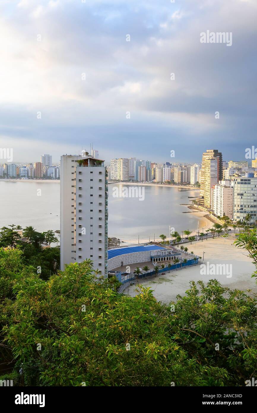 Sao Vicente - SP, Brazil - November 21, 2019: View of the buildings and beaches of Sao Vicente city, SP Brazil. Stock Photo