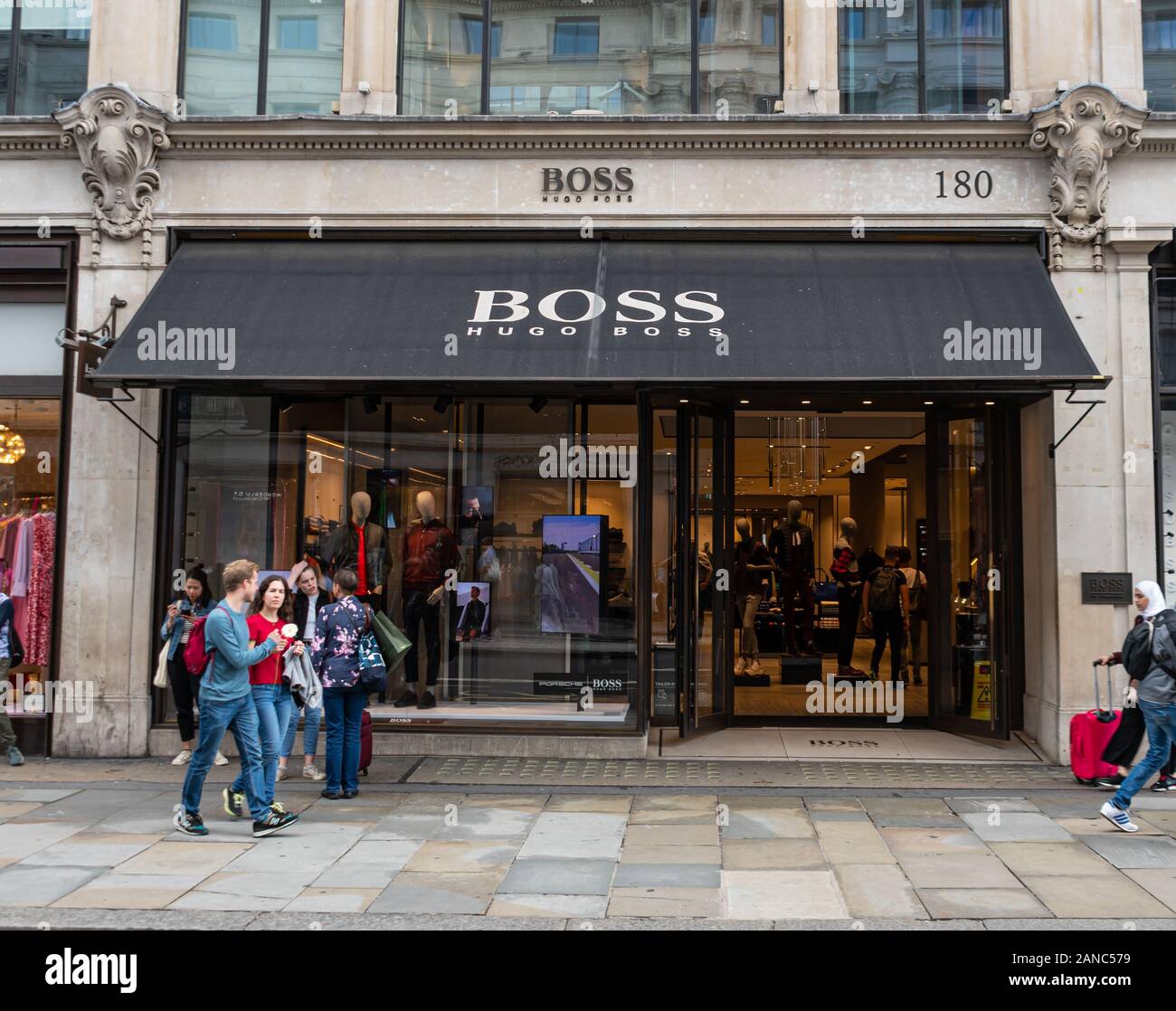 London, United Kingdom - August 18 2019: The frontage of the Hugo Boss  store on regent Street Stock Photo - Alamy
