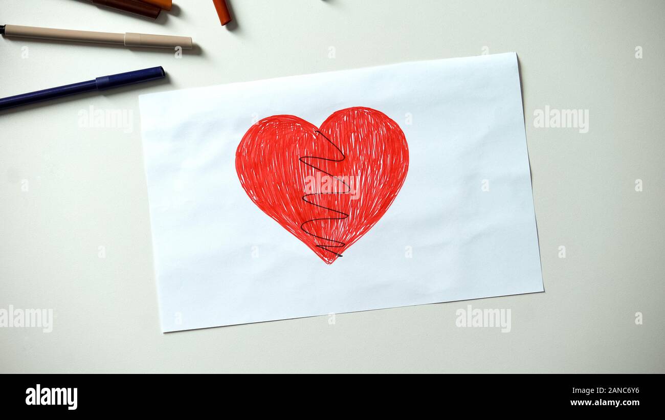 Broken heart drawing hi-res stock photography and images - Alamy