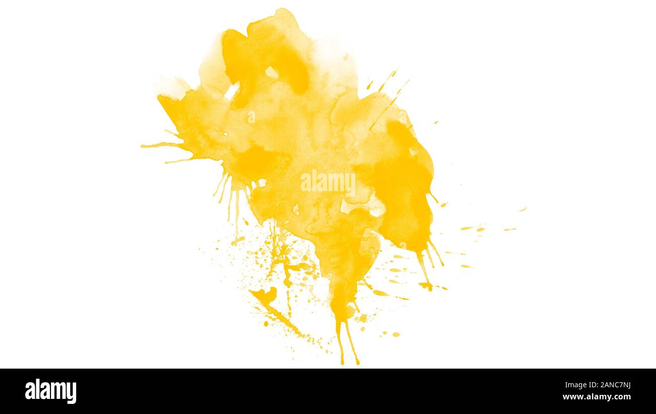 Abstract yellow watercolor splash background. Yellow watercolor isolated  brush Stock Photo - Alamy