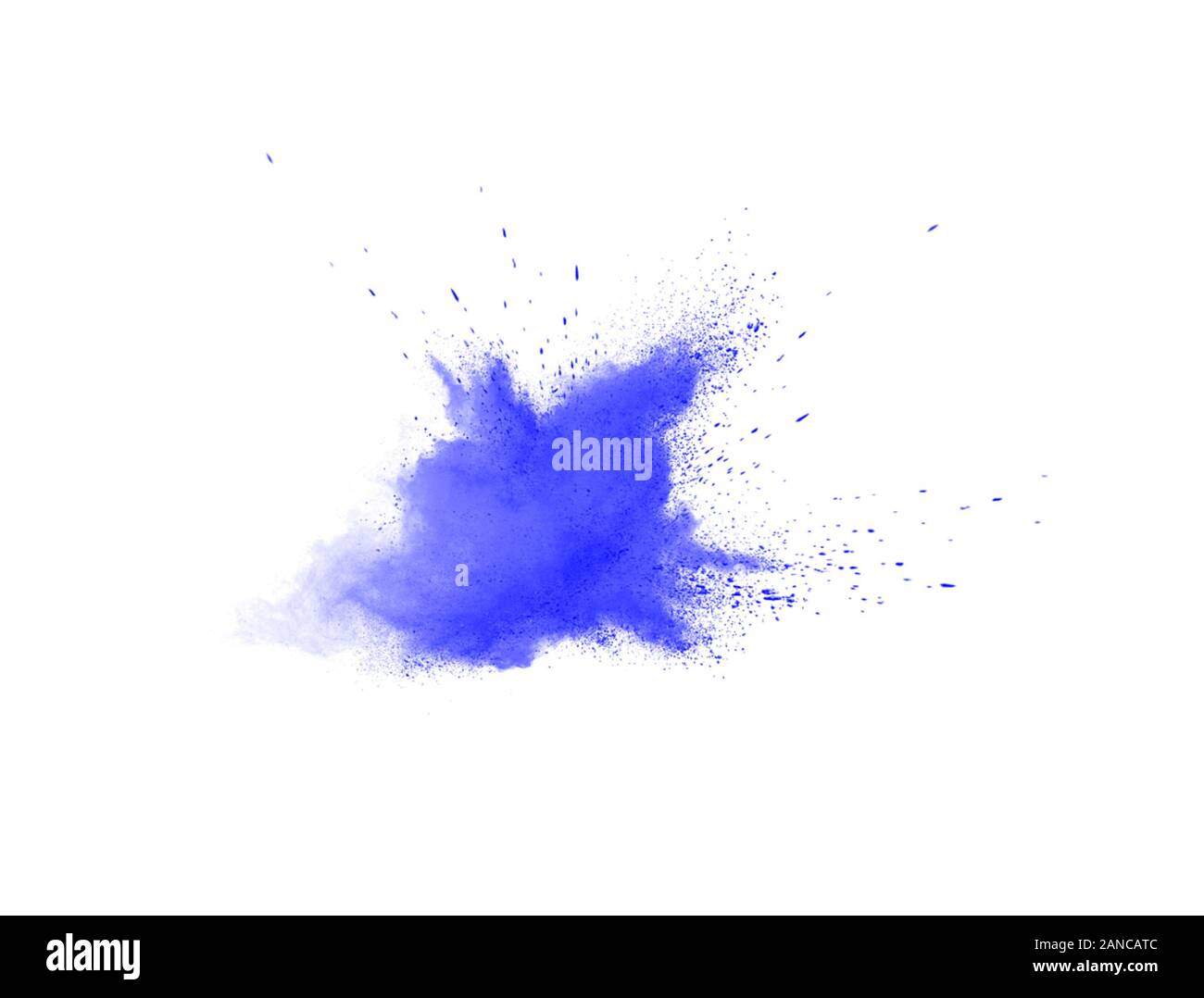 Blue watercolor splash in motion. Abstract blue brush texture Stock Photo