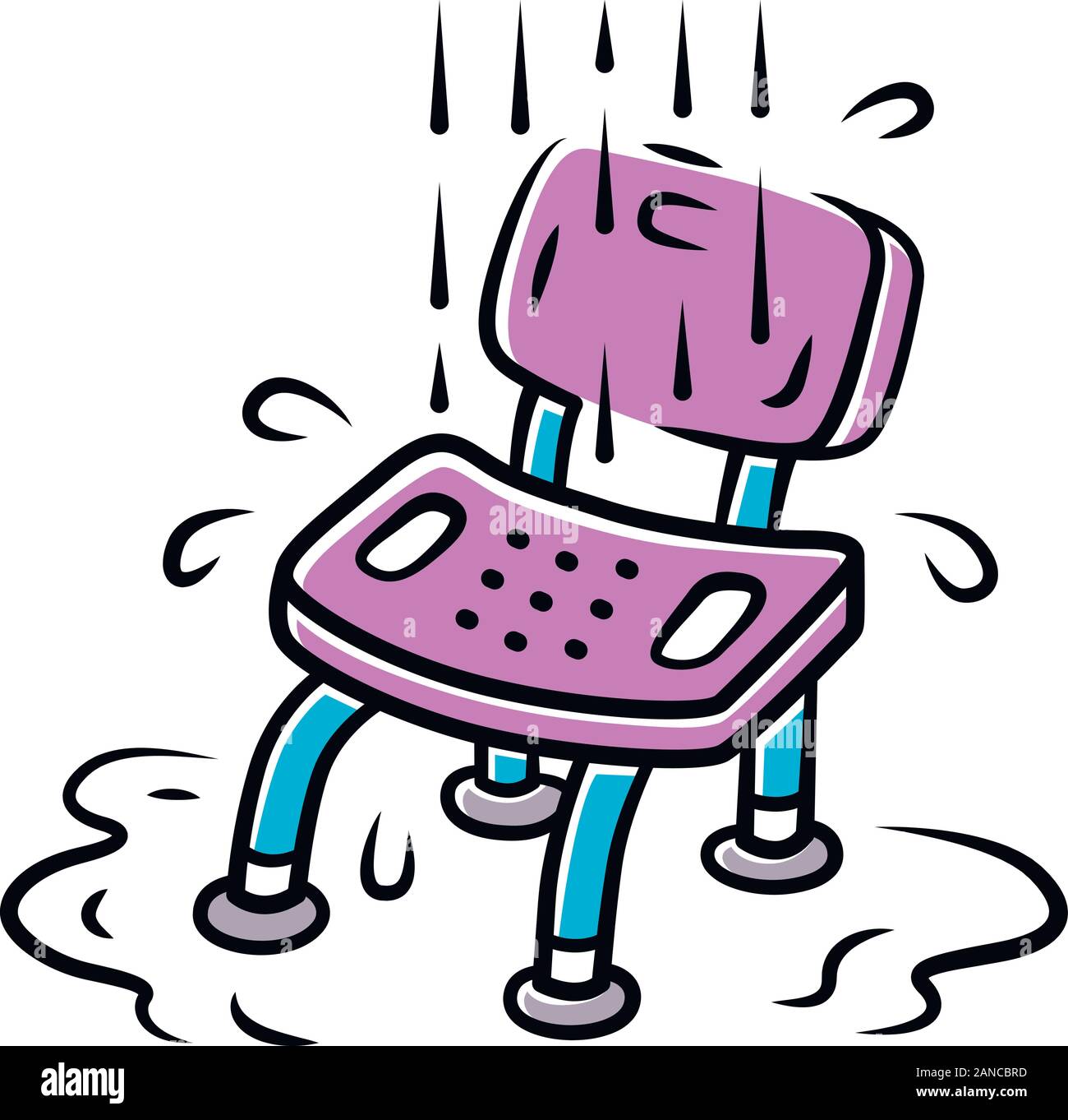 Shower Chair Color Icon Device For Physically Disabled People Paralyzed Patient Personal Hygiene Cleanliness Equipment Hospital Bathroom Shower R Stock Vector Image Art Alamy