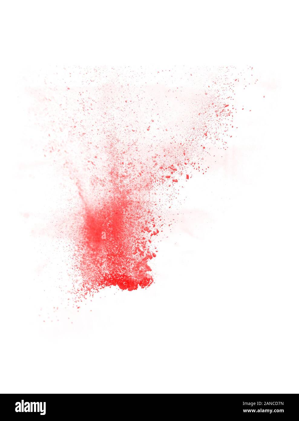 Red explode in motion. Red isolated brush background Stock Photo