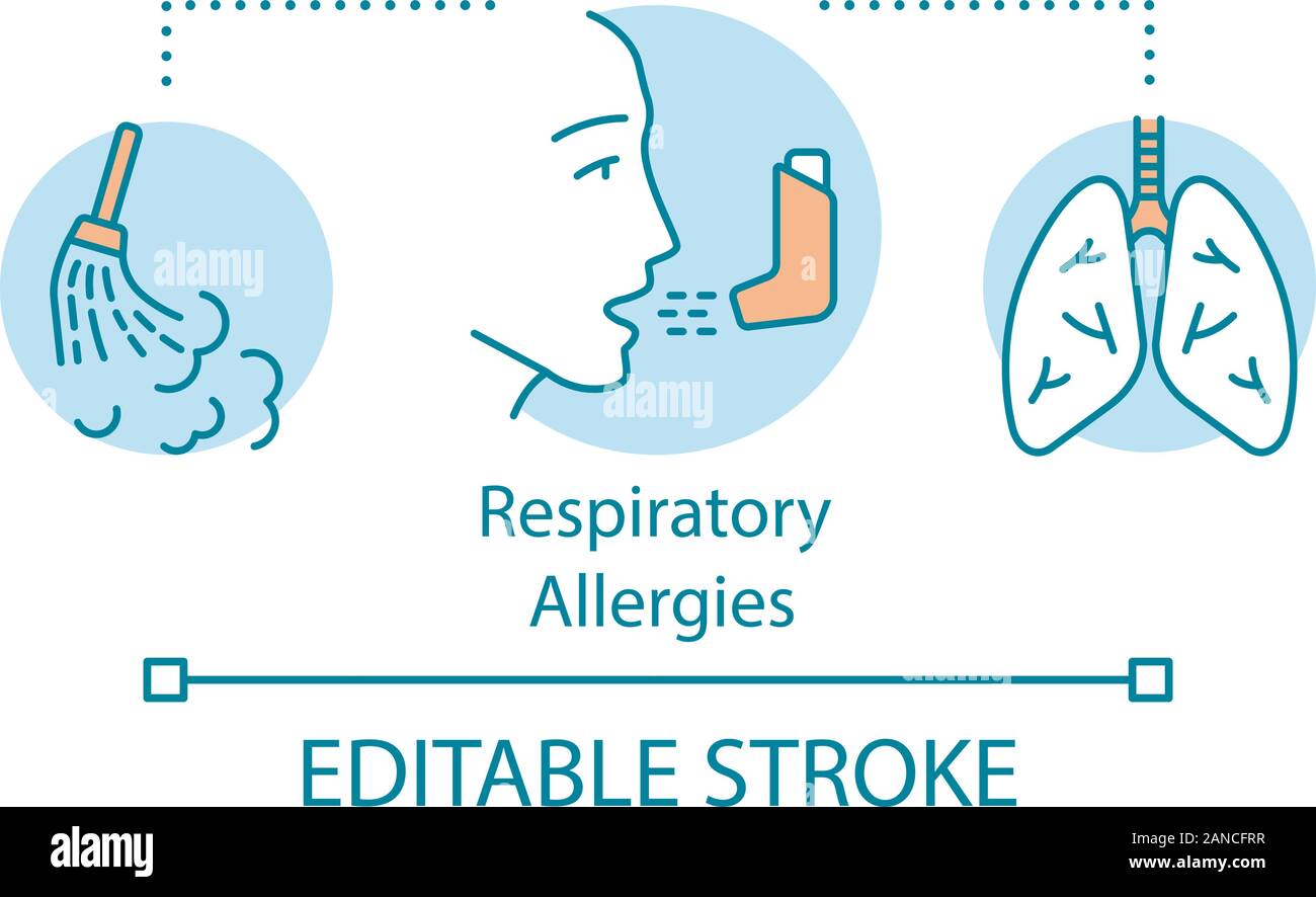 Respiratory allergies concept icon. Airborne allergic diseases idea