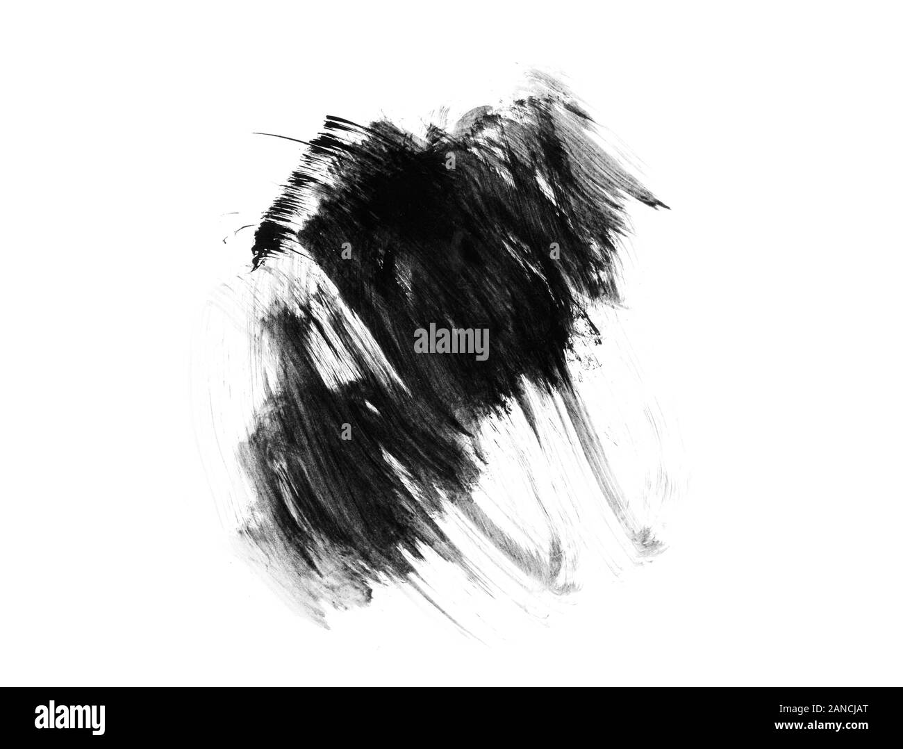 Beautiful black ink smear isolated on white Stock Photo Alamy