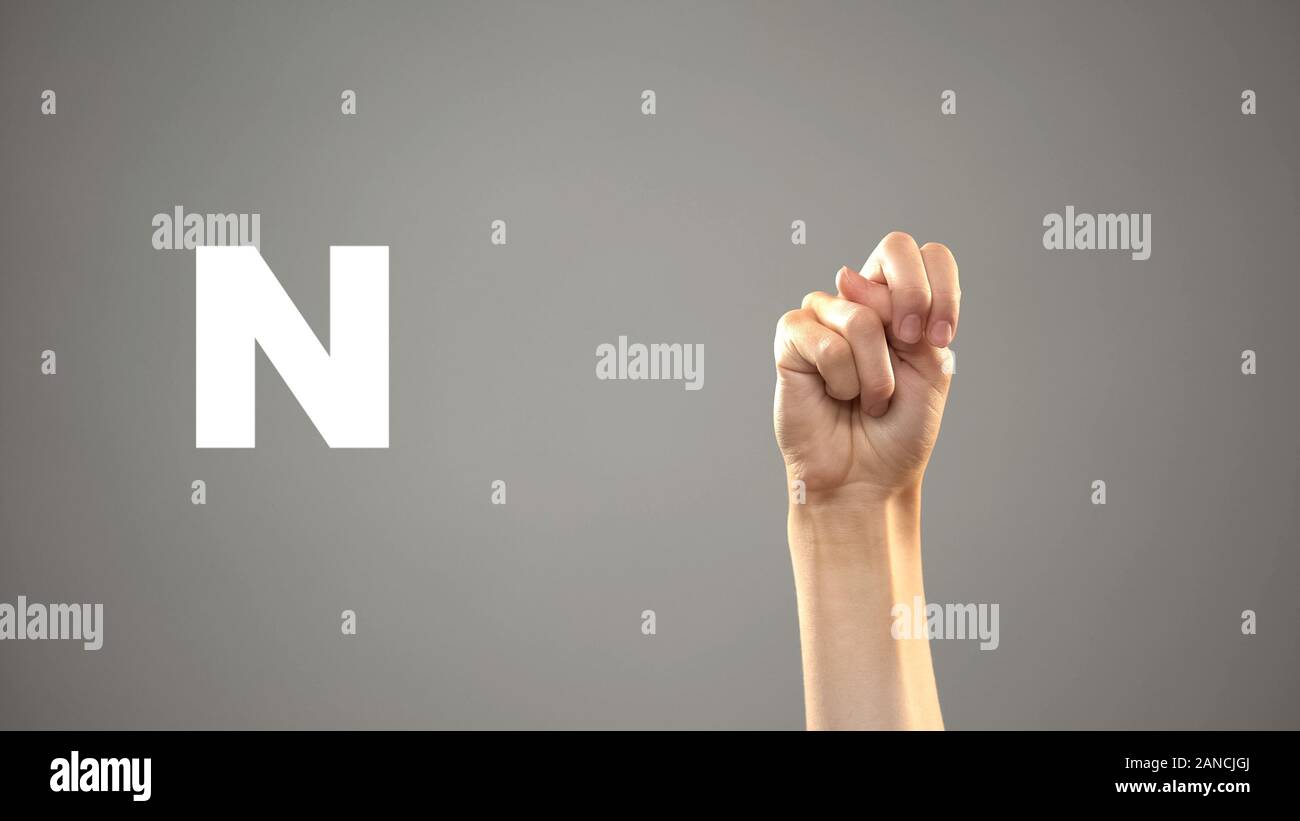 British sign language letter n hi-res stock photography and images - Alamy