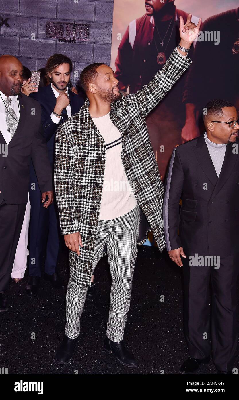 HOLLYWOOD, CA - JANUARY 14: Will Smith attends the premiere of Columbia Pictures' "Bad Boys For Life" at TCL Chinese Theatre on January 14, 2020 in Hollywood, California. Stock Photo