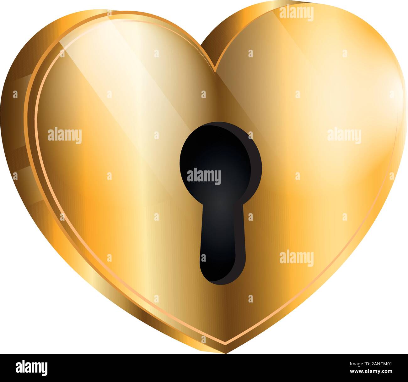 Golden heart shaped padlock Stock Vector Image & Art - Alamy