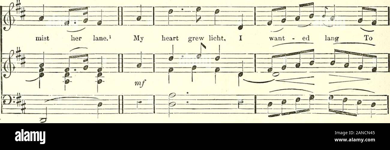 The Popular songs of Scotland with their appropriate melodies . 102 SCOTTISH SONGS. ON ETTRICK BANKS. ARRANGED BY J. T. SUItEXSB. r=7 = 76 AndantinoAffettuoso. m ==t. F ^V^1 F ^ f 3= §Ei^^=^isg :L» ^gil^ l^izg: j: s On Et - trick banks ae 1 ffl B =?-3=* sim - mer nicht, At gloam - in when the A—=?- -*-*—»-s XT fe -«-d—I—h 1 « —©- n iia -&- 1 £t P ±LW1 -»—— f mf  :/= Fj4- E-#-^- sheep gaed hame, I m t5? LP r met my las - sie braw and ticht, While wandring through the W B^E 1 r J4J-g-i —B—a s-a— F=r=r i i± EliSi^ll^ =t. ON ETTRICK BANKS. 103 Stock Photo