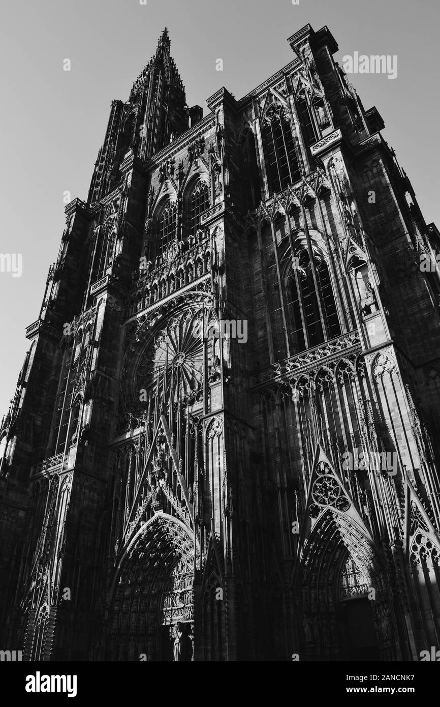 Ancient stone facade church Black and White Stock Photos & Images - Alamy