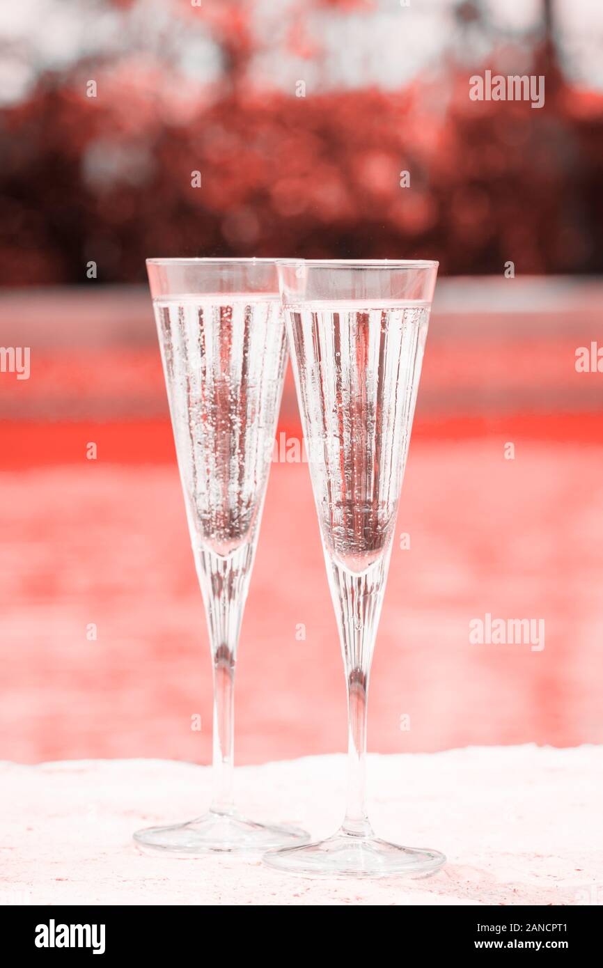 pics Living Coral Wine https www alamy com two glasses of prosecco at the edge of a resort pool concept of luxury vacation outdoor pool background vertical living coral theme color of the year 2019 image340186113 html