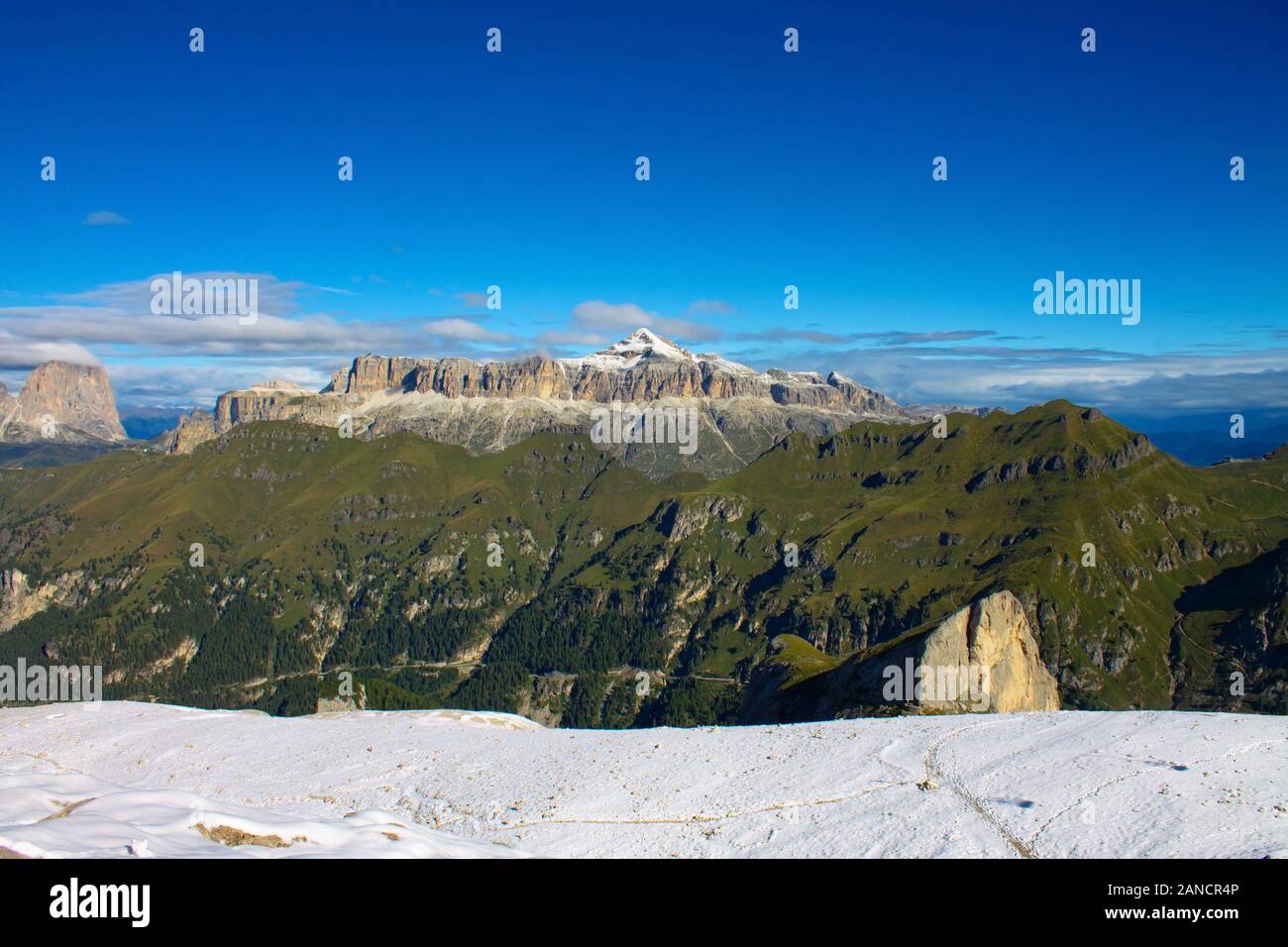 Dolomites Italian alps, mountain pass Stock Photo
