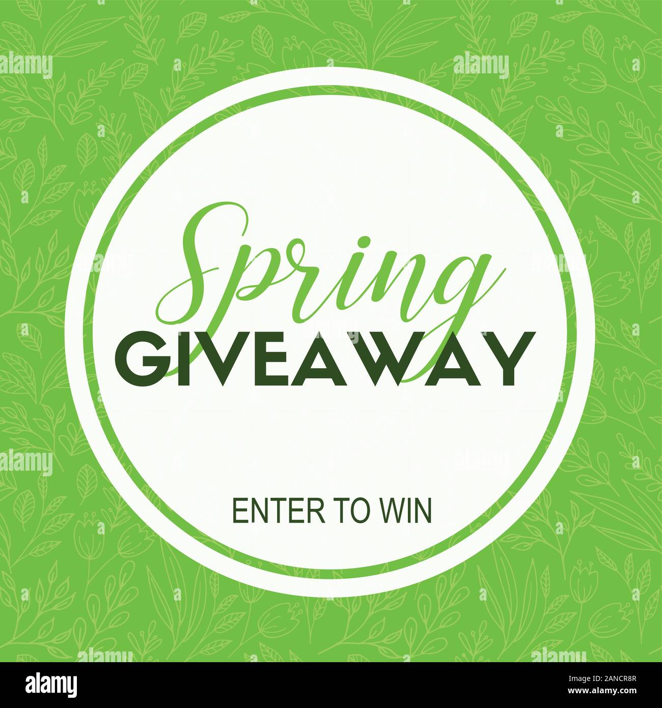 Spring giveaway card. Vector template for blogs Stock Vector