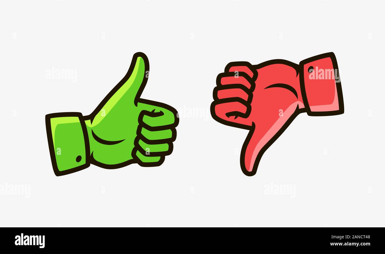 Thumbs up and down icons. Like, Dislike symbol vector Stock Vector