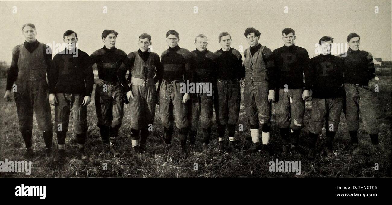 Purdue debris . Freshman Football Team J. H. Froelich, Left End J. VV. McFarland, Left TackleD. C. Smith, Left GuardE. T. Kirk, Center D. Kassebaum, Right GuardF. B. Watt, Right Guard L. J. Bryan, Right Tackle H. J. Faubc, Right TackleP. W. Kelly, Right EndC. E. Iask, Right End R. S. Shade. Left Half ^I. S. Gardner, Right Half D. M. TTeekin. Full T.ack W . IL Hanna (Captain). (Juarter I, 129. I Seniors on the Varsity Squad l)uriii,!4 tlu |)ast football season the Llass of Xinctccn llun- Enough ]Maisc, however, cannot l)e given these eleven Seniors (Ired and Seven was drawn on (|uite heavil} fo Stock Photo