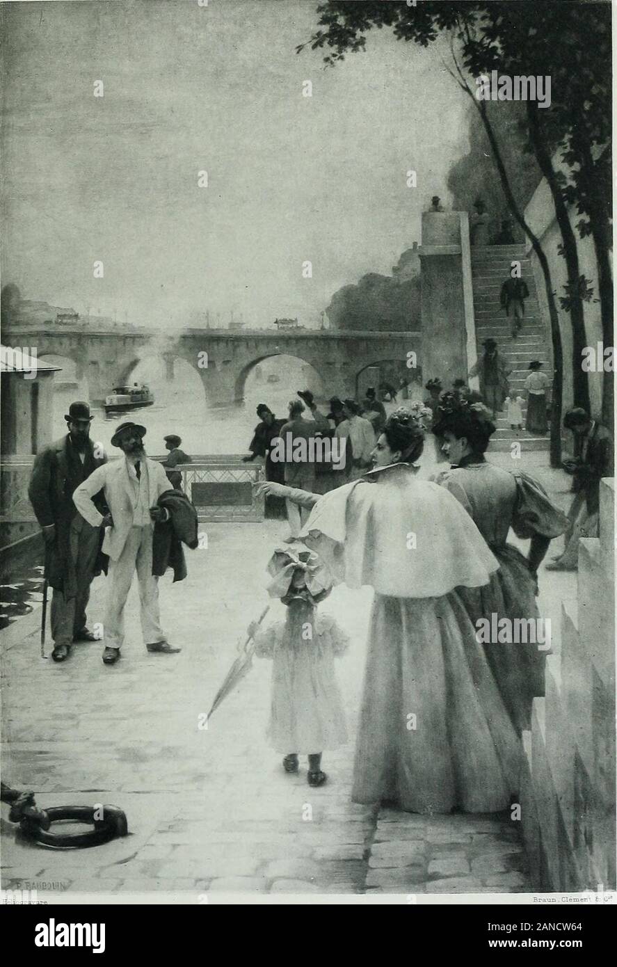 Le nouvel Hôtel de ville de Paris, 1872-1900 . Héli o g r av-ore Braun. Clément Se C? FÊTE CHAMPÊTRE AUX ENVIRONS DE PARISI Georôes Clairin I ?  Galerie lobau. Bra-an , Clément & Cr LE Soir a Paris (Paul Baudouin) Ga:. Stock Photo