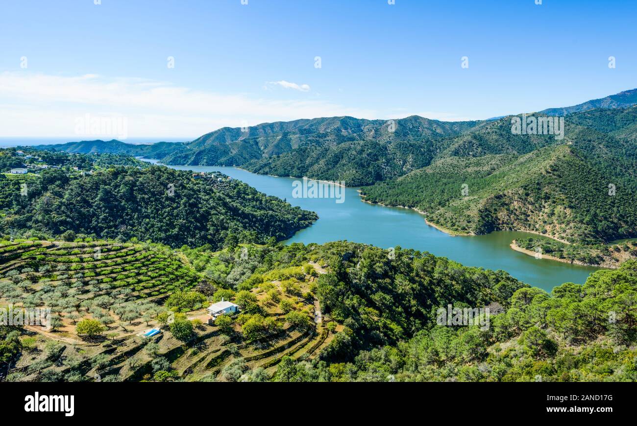 Reservoir of Concepcion in Istan, Malaga, Spain Stock Photo