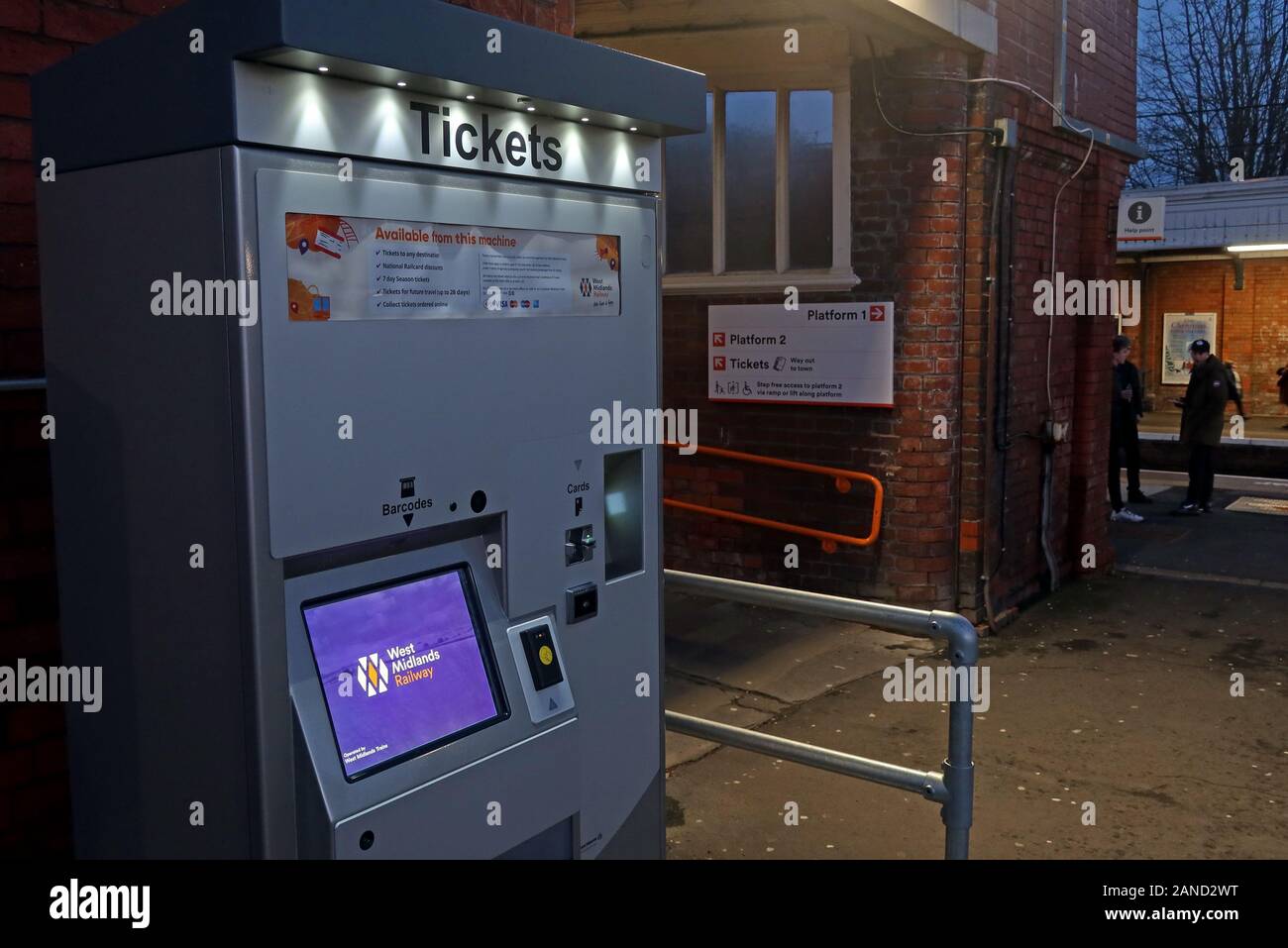 Platform ticket machine, Station Road, Sutton Coldfield, West Midlands, England, UK, B73 6AQ Stock Photo