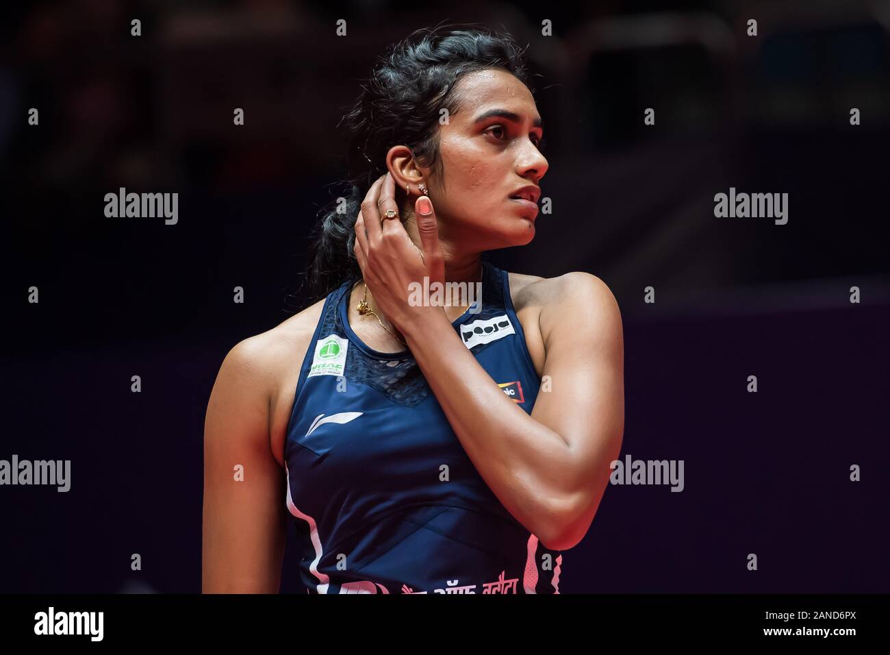 Pusarla Venkata Sindhu Of India Competes Against Akane Yamaguchi Of Japan During Group Stage Of Women S Single Of Hsbc Bwf World Tour Finals Guangzho Stock Photo Alamy