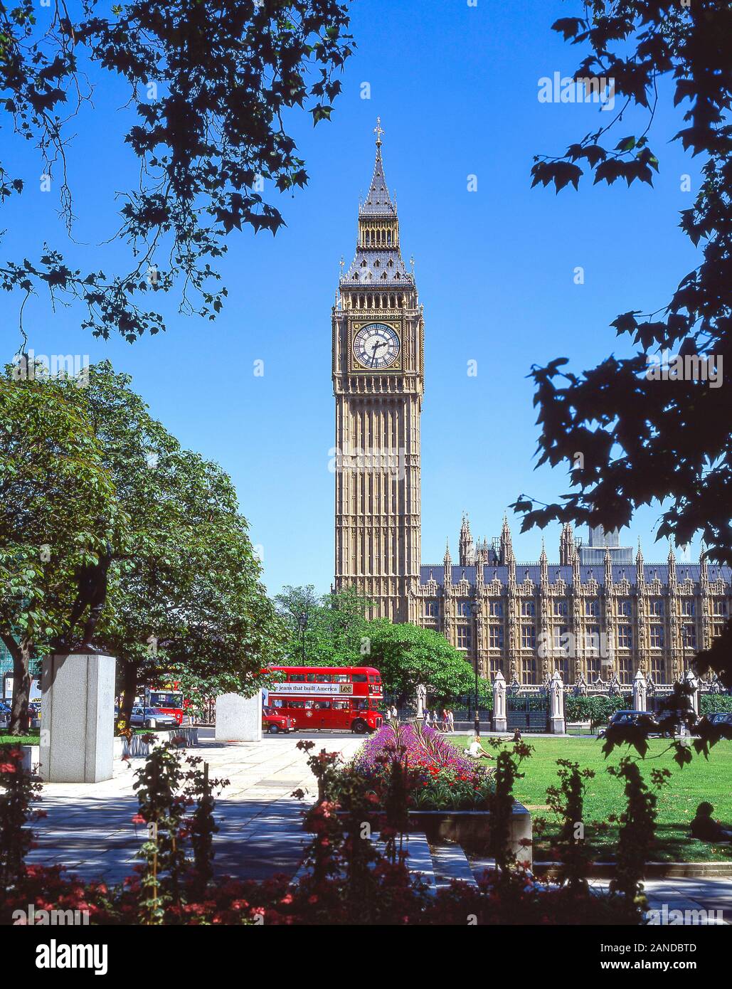 Big Ben (Elizabeth Tower) from Parliament Square, City of Westminster, Greater London, England, United Kingdom Stock Photo