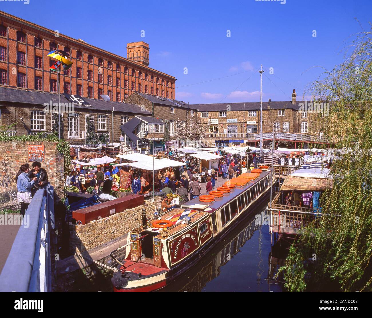 Stalls at Camden Lock, Camden Town, London Borough of Camden, Greater London, England, United Kingdom Stock Photo