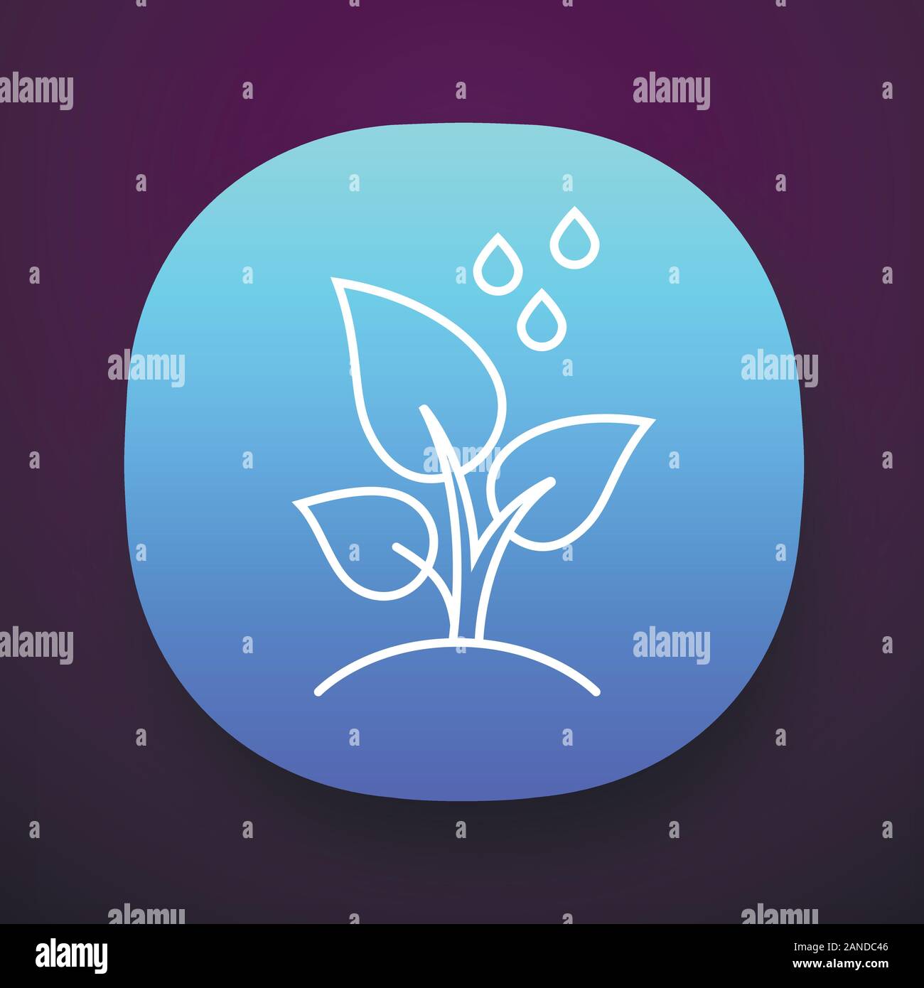 Trees planting app icon. Reforestation volunteer project. Small plant ...