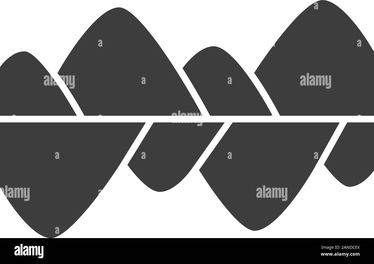 Music frequency level glyph icon. Silhouette symbol. Vibration, noise ...