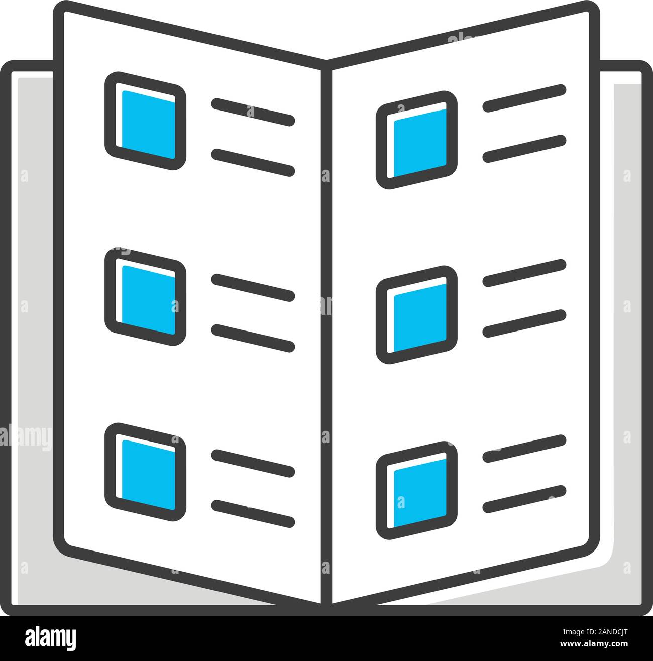 Catalogue Outline Vector Icon. Thin Line Black Catalogue Icon