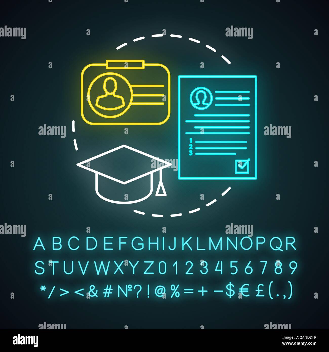 Internship neon light icon. Parttime job for undergraduates. Training