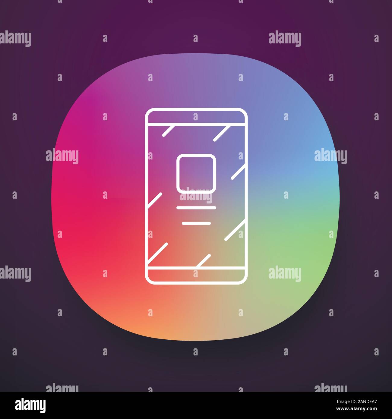 Mobile phone, cell phone app icon. UI/UX user interface. Web or mobile ...