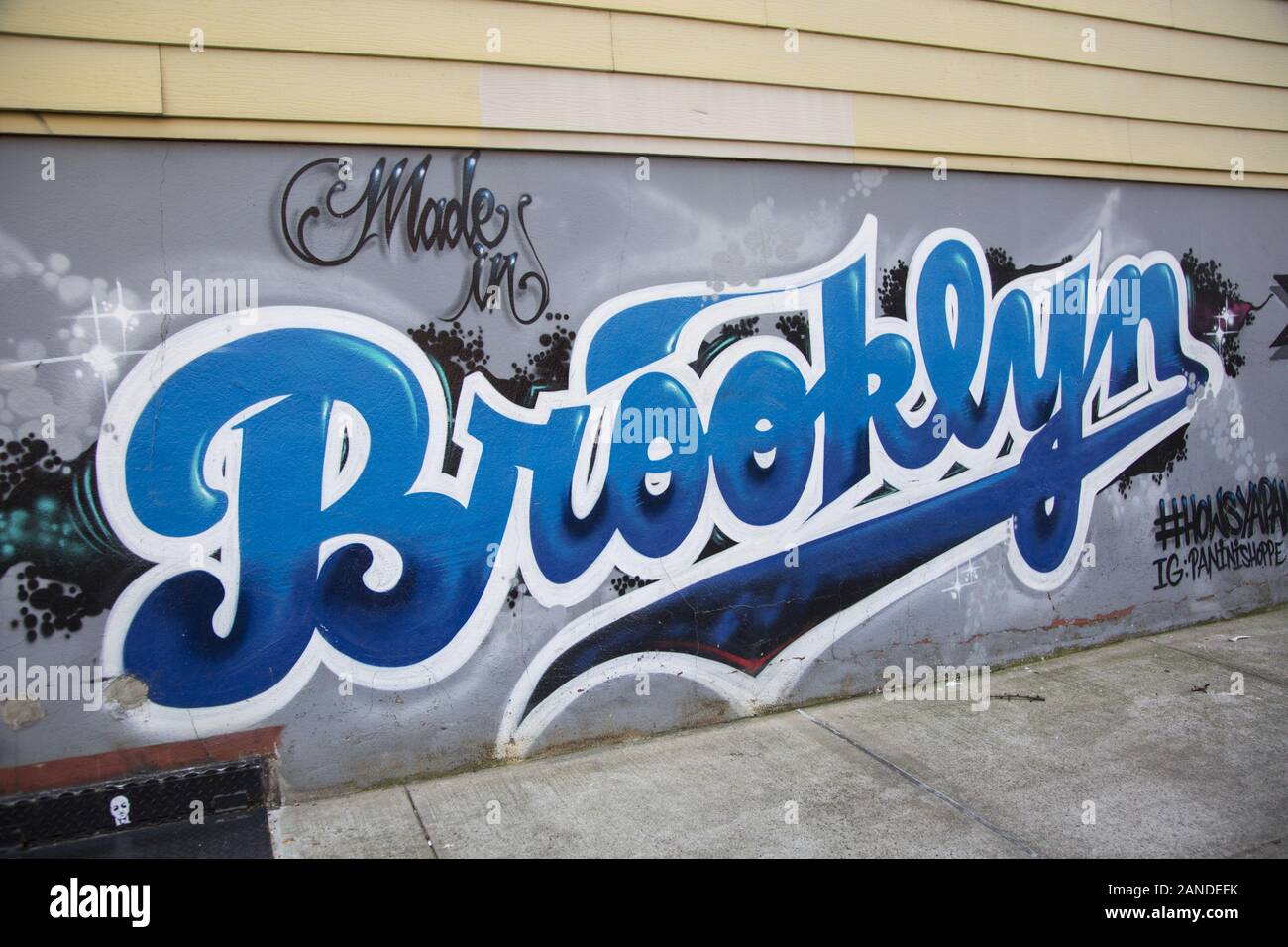 Made In Brooklyn logo on a wall in the Williamsburg neighborhood 