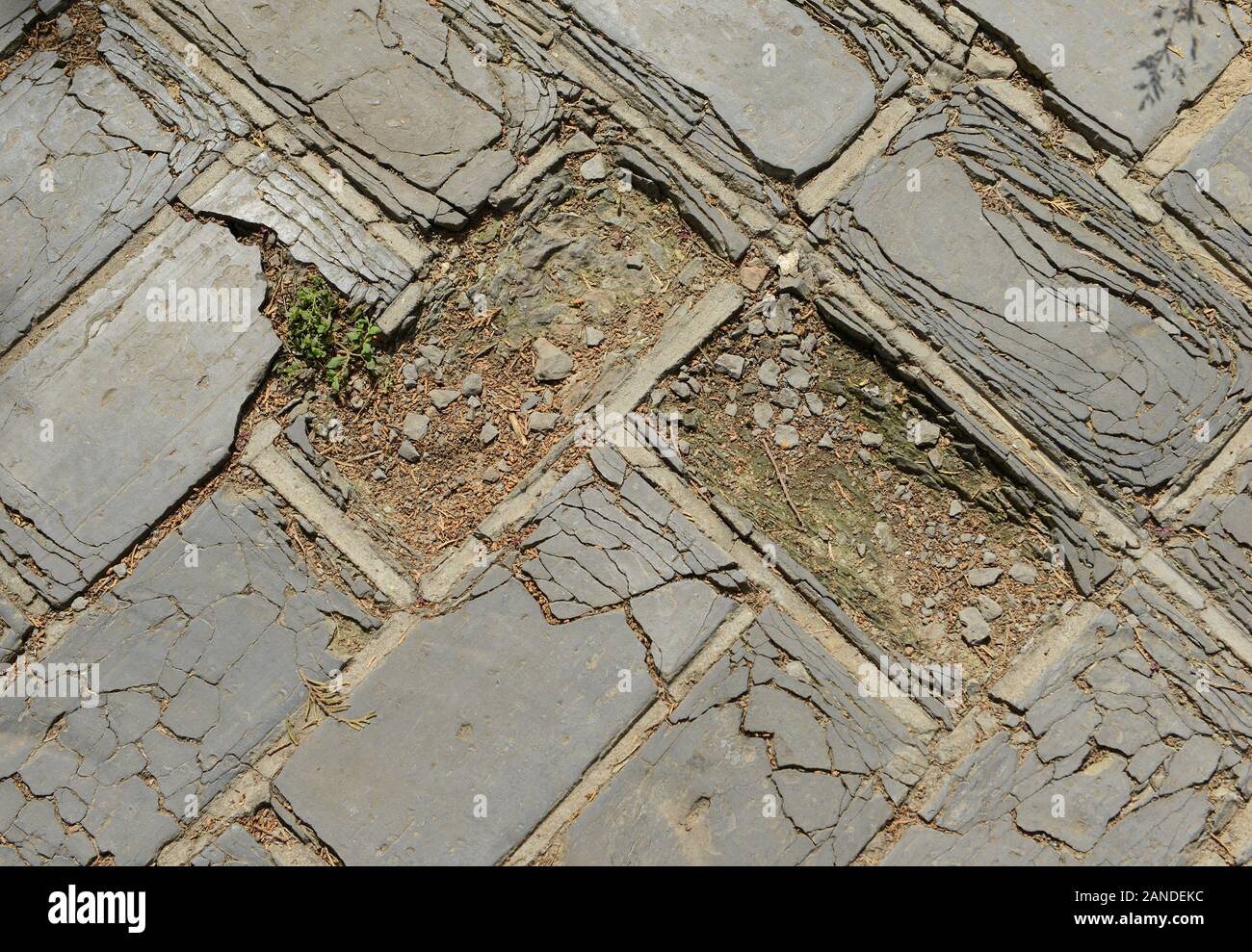 Paving bricks damaged by very heavy use at the Temple of Heaven in Beijing, China Stock Photo