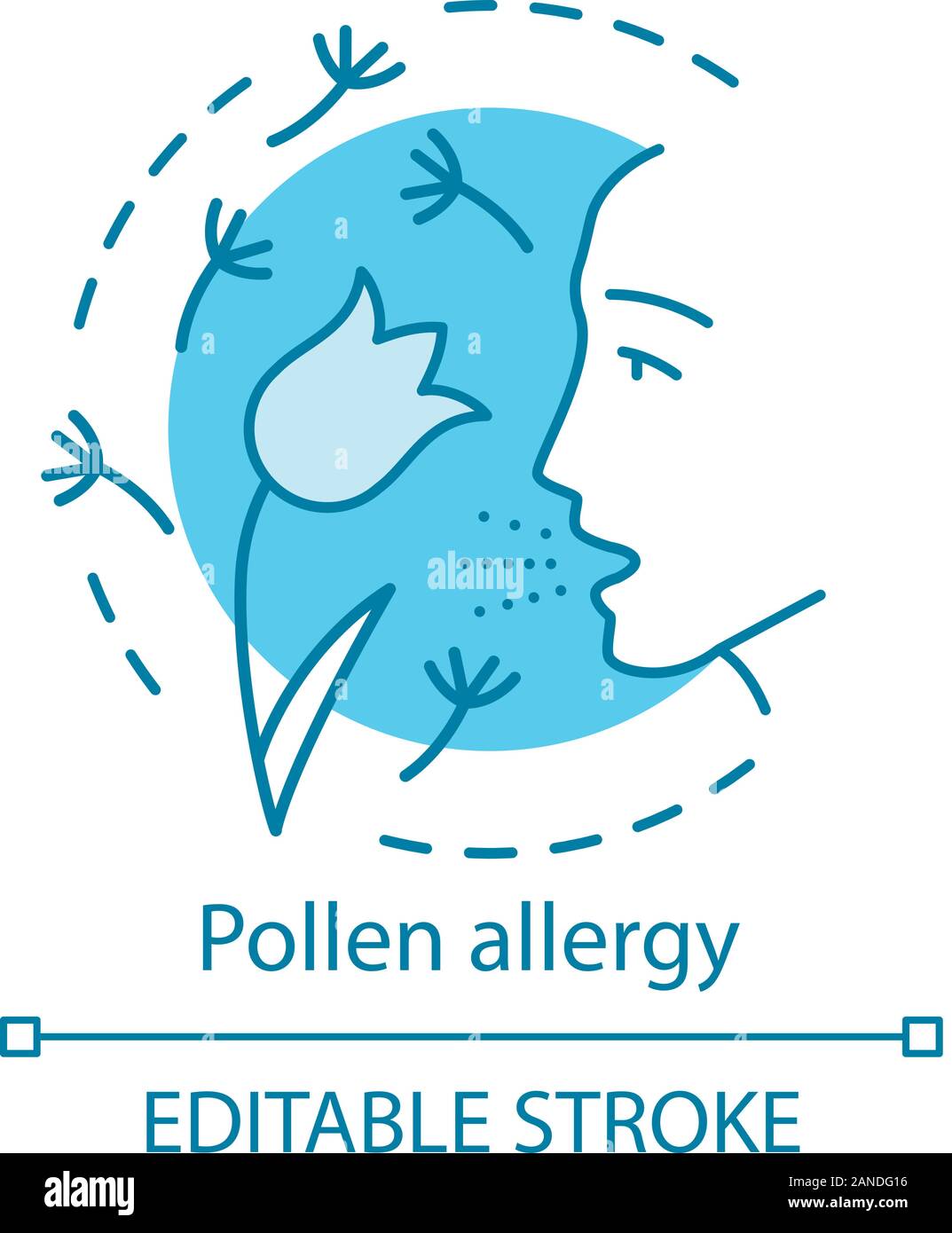 Pollen allergy concept icon. Hay fever idea thin line illustration