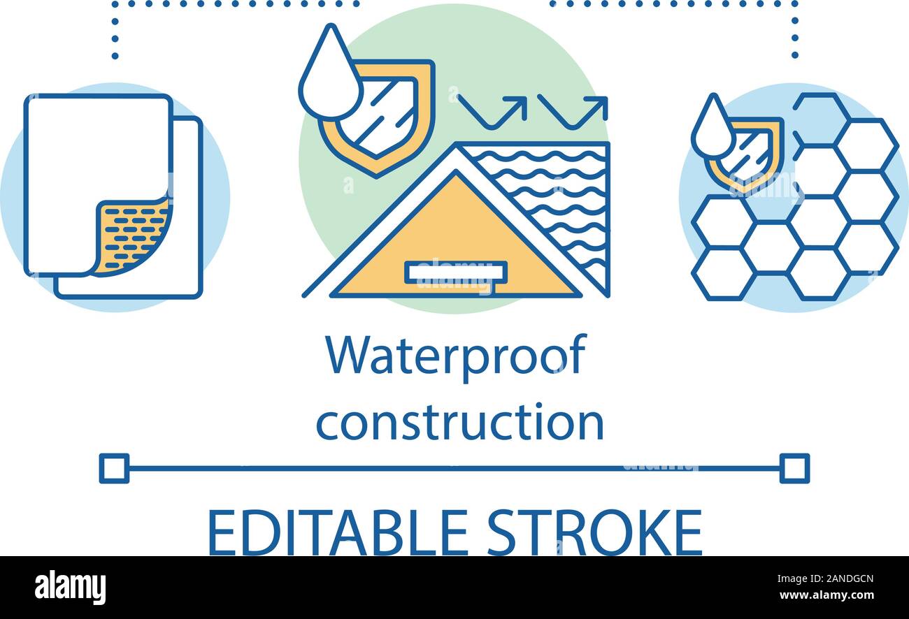 Waterproof construction coating concept icon. Water resistant house