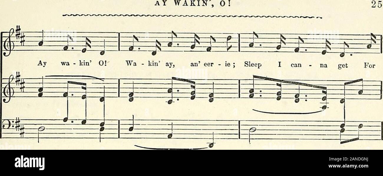 The Popular songs of Scotland with their appropriate melodies . m^m T T  -g—»—t— g—f—^ colla voce. 1J1^E*E± AY wakin, o!. m fc=Jv=^ M. J s. i wa -  kin. O! think -