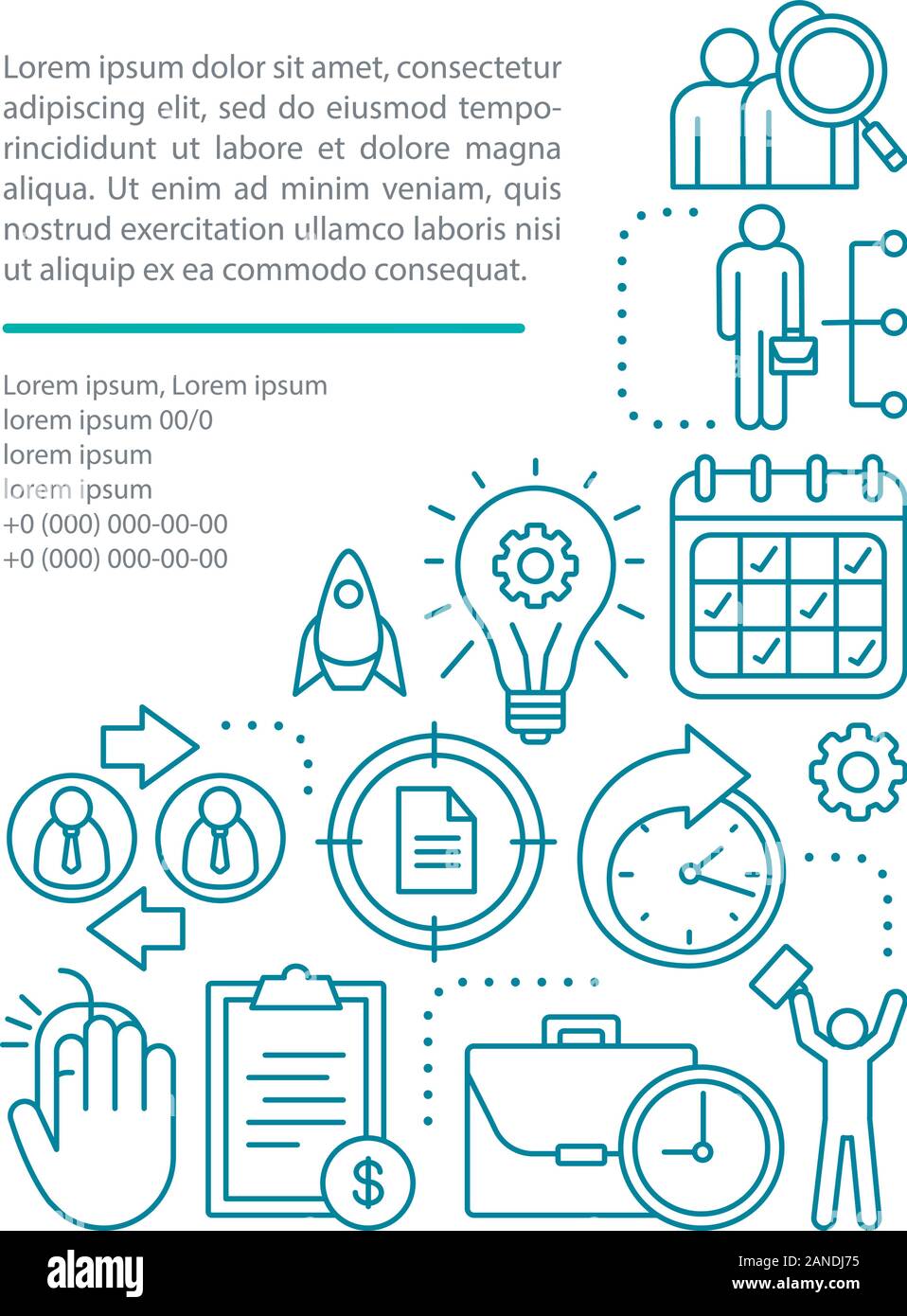 Part-time job article page vector template. Work in shifts. Short-term employment. Brochure 